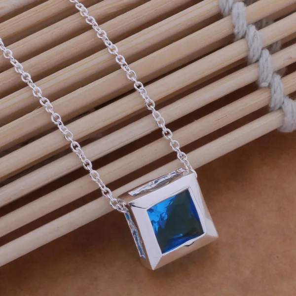 AN582 популярное ожерелье из стерлингового серебра 925 пробы, модное ювелирное изделие из серебра 925 пробы, подвеска "Книга" инкрустировано синим камнем/gyiapppa bcuajuba