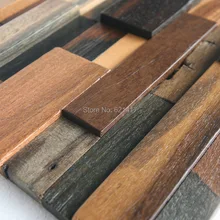 Barco de madera natural 3d antiguo viejo barco de madera decoración materiales HMWM1022 para backsplash de la cocina azulejos de mosaico de pared