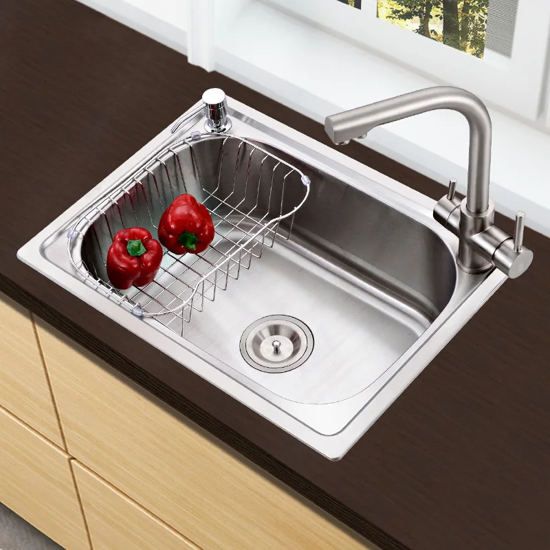 

Han sent 304 stainless steel kitchen sink double groove xiancai basins undercounter HP308 sink by hand