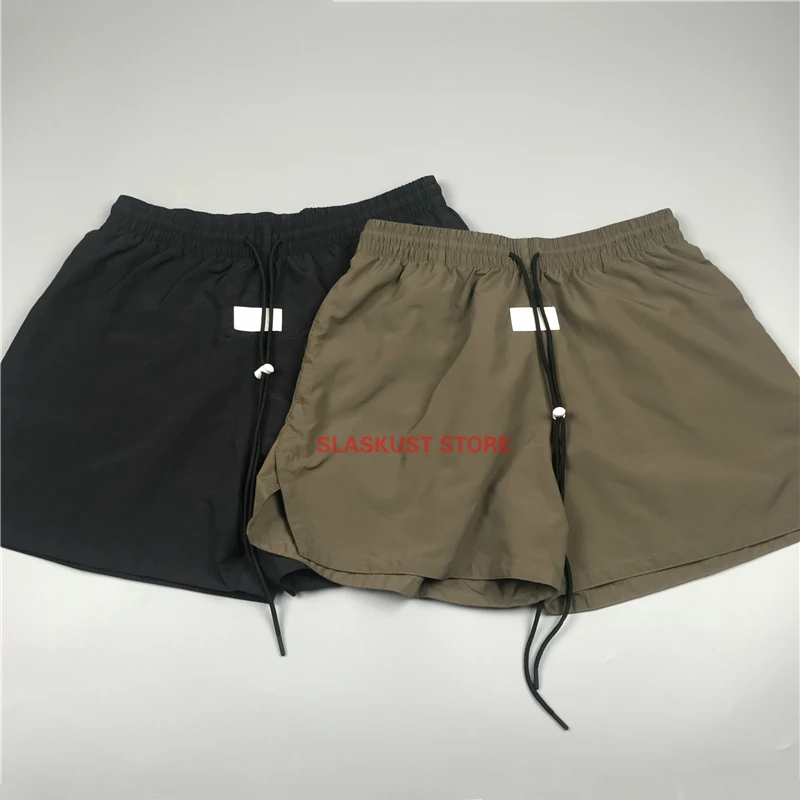

Summer Justin Bieber Long Drawstring Cords Lightweight Shorts Hip Hop Loose Fit Track Shorts In Green/Black Zippered Pocket