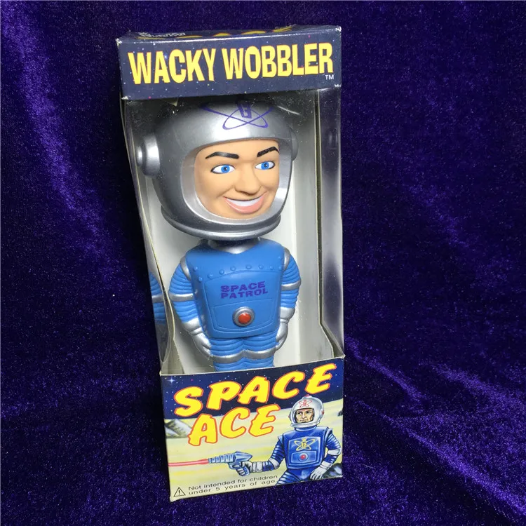 

1999s Official Funko Wacky Wobbler Captain Johnny Space Patrol Vinyl Action Figure Collectible Model Toy with Original Box