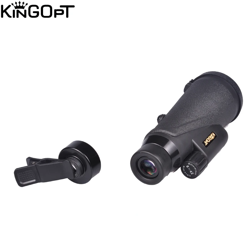  KINGOPT waterproof 8x42 wide angle night vision smartphone HD monocular Telescope with tripod for h