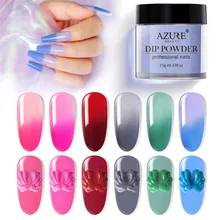 Лазурная красота термальная изменение цвета погружения порошок резной порошок для ногтевого дизайна ногтей Блестящий Блеск погружения порошок натуральный сухой