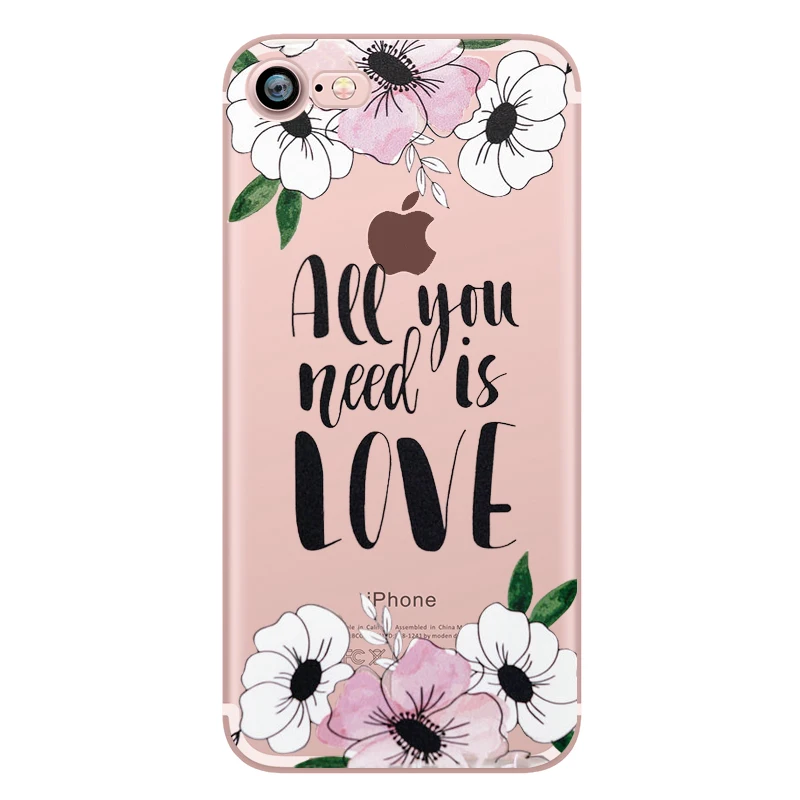 Summer Flower Fresh Retro Rose Peony Silicon Transparent TPU Soft Clear Phone Case for Apple iphone 5S 6S 6plus 7plus SE 5 Coque (3)