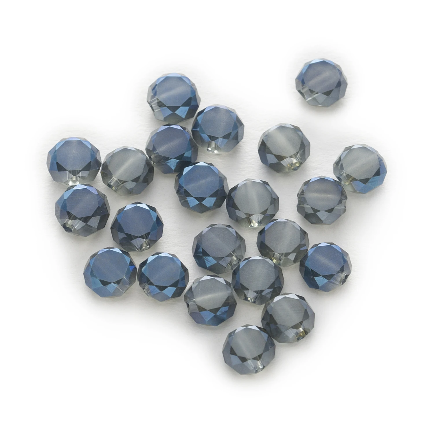 

50 Piece Ink Blue Bread Faceted Crystal Glass Spacer Beads For Handmade Making Bracelet Necklaces DIY Jewelry Findings 4-8mm