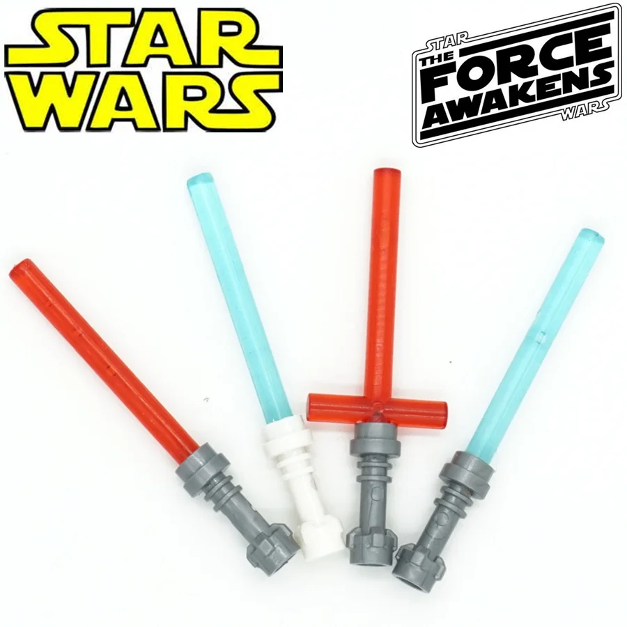 Goede 4 stks Rode Kruis LightSaber voor Minifig Action Figure STAR WAR Rogue een Luke Yoda Obi Wan Darth vader Bouwstenen Kinderen Speelgoed
