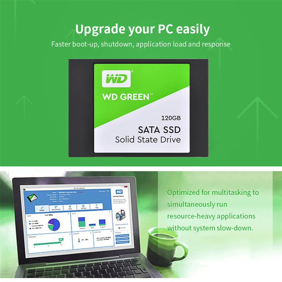 Оригинальный Western Digital Green 2,5 дюйма 120 GB SATA3 SSD WDS120G1G0A WD 120 ГБ встроенной твердотельный накопитель SATA 3,0 2,0 твердотельный диск для ноутбука