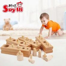 Candice guo цилиндрическая деревянная игрушка подарок на день рождения деревянная Монтессори семейная образовательная Математика сенсорные приспособления игрушка-Подарочный