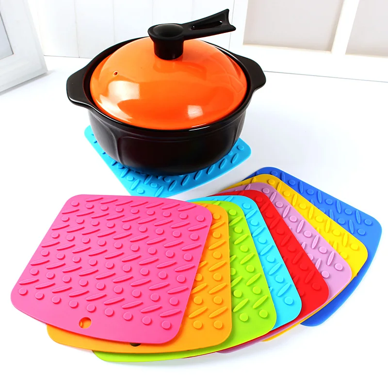 (6 Pack) Silicone Insulation Pad Bowl Pot Mat Holder Trivet Mat Jar
