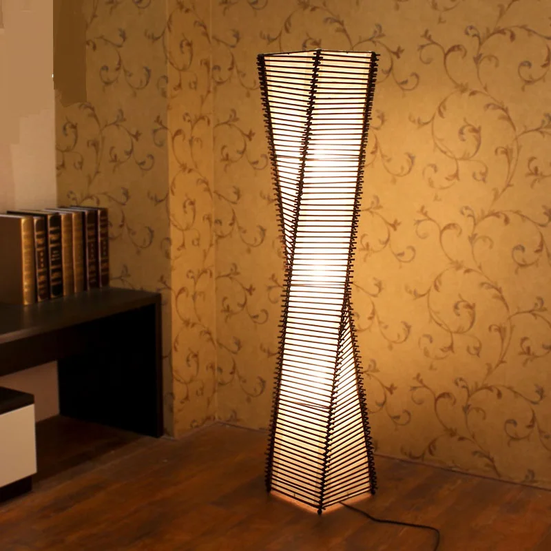 Chinese style bamboo floor lamp creative living room coffee table study bamboo new classical decorated floor light Z027956