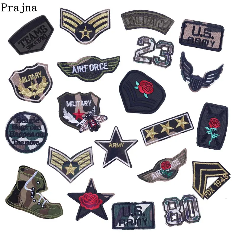 Prajna Military Badge Iron On Patch Tactical Parches Militares Parches