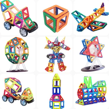 

143PCS Magnetic Building Blocks sets Mini size free stickers Magnet Designer Construction Toys for Kids Christmas brithday gifts
