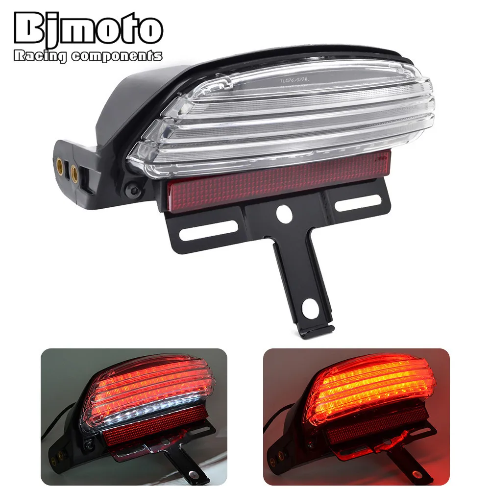 

Motorcycle 35pcs LED Tail Brake running license plate Light TailLight reflector Plate Bracket for Harley Dyna Fat Bob FXDF 08 UP
