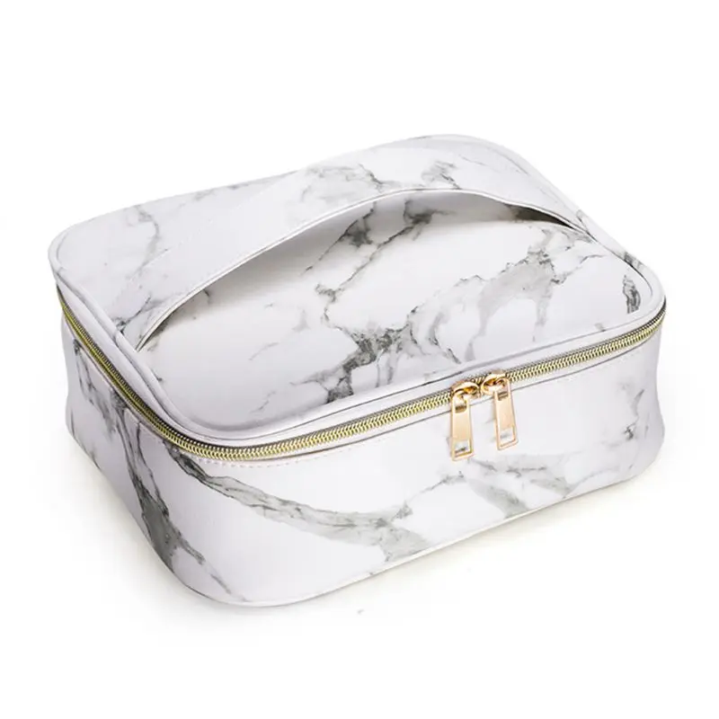  Marble Pattern PU Travel Cosmetic Makeup Bag Toiletry Case Pouch Wash Organizer Storage