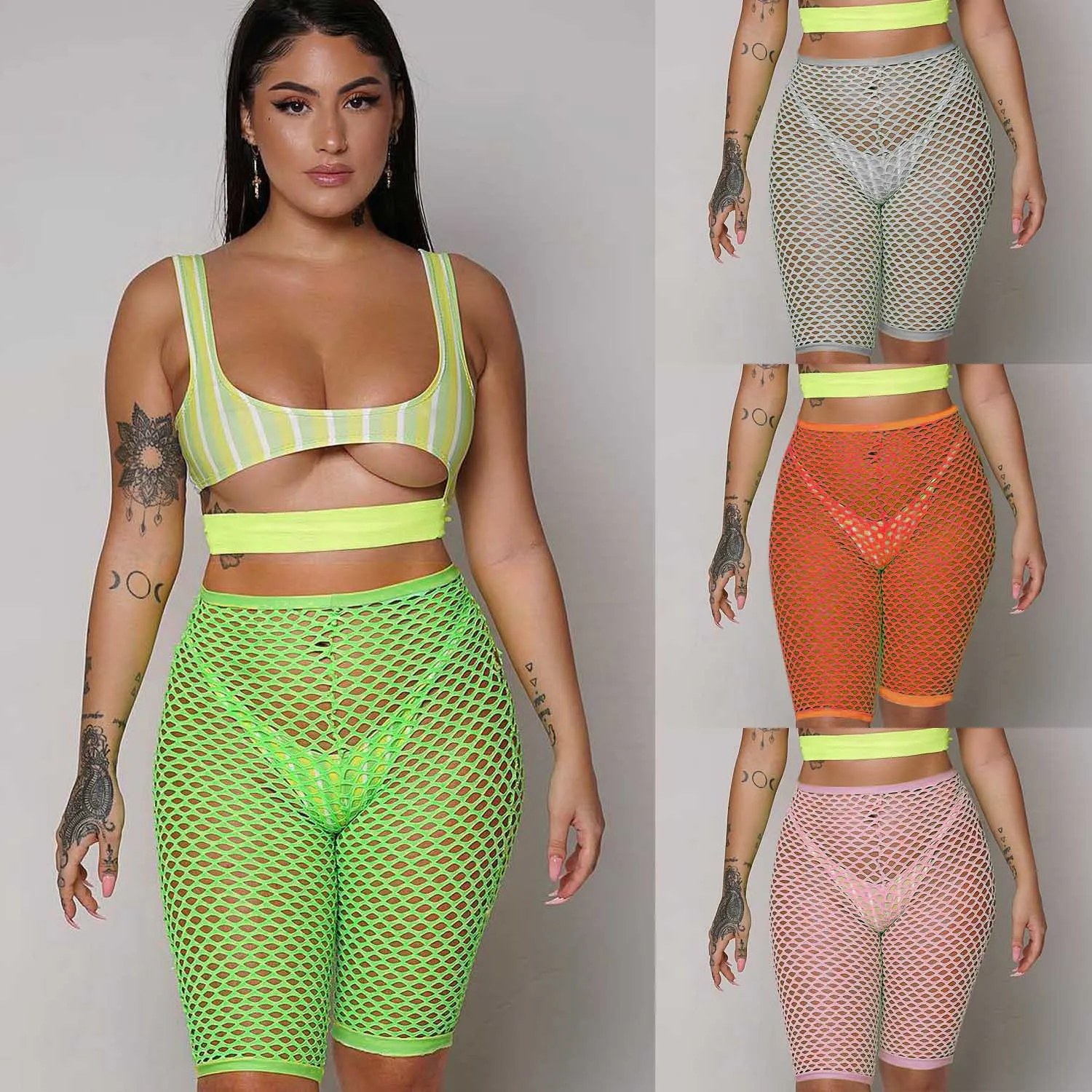

Fishnet Swimming Pants Bottom Only Bikini Swimsuit Swimwear Cover-ups for Women 1 Piece High Waist Beach Pants Beachwear