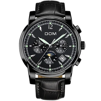 

DOM Three Eyes Mens Watches Top Brand Business Luxury Automatic Mechanical Clock Men's Waterproof Wristwatch Relogio Masculino