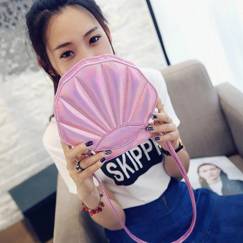 

150pcs/lot Fashion Crossbody Bag New Design Laser Sweet Shell Chain Shoulder Bag Clutch Bag Girl's Messenger Bag Handbag Pearl