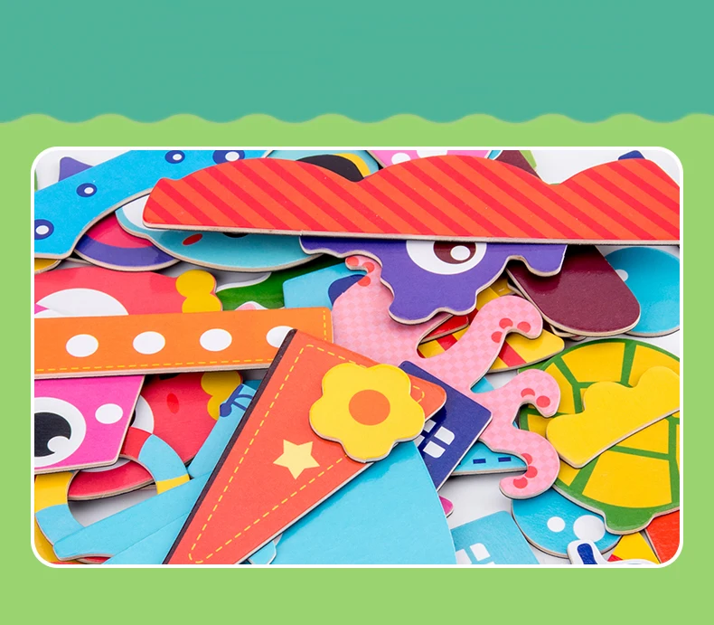 Детские игрушки дошкольного обучения, магнитный пазл мозаика Деревянные Монтессори, Игрушки для раннего развития, игрушки для детей