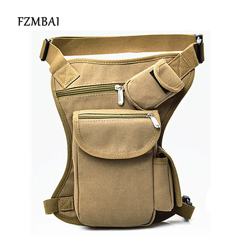 

FZMBAI Men Canvas Waist Bags Multi-function Bags Leisure Waist Packs
