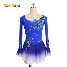 Платье для фигурного катания Nasinaya Индивидуальные соревнования ледяные юбки для конькобежцев для девочек женщин детей Patinaje гимнастика представление 58