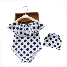 Купальный костюм для новорожденных девочек, полиэстер, летний детский купальник, 2 предмета, детский солнцезащитный купальник