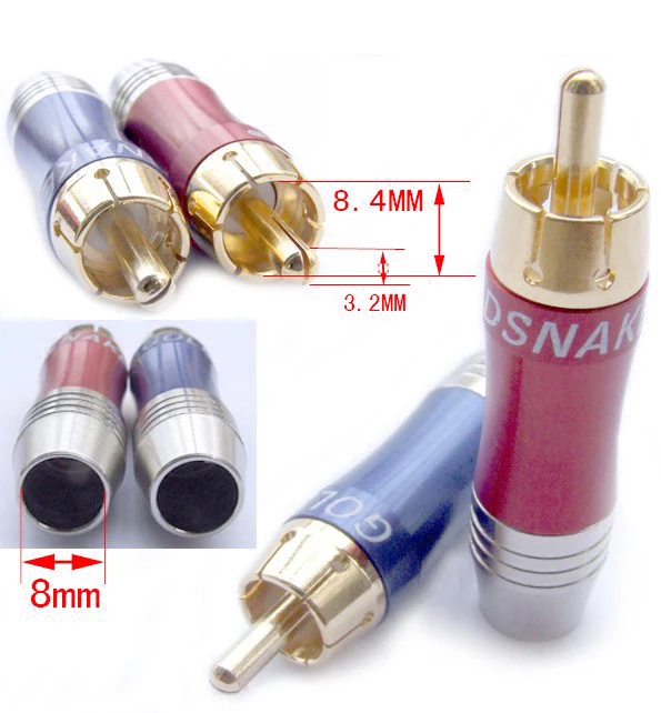 

2PCS RCA Plug for Audio Video Amplifier Speaker Cables
