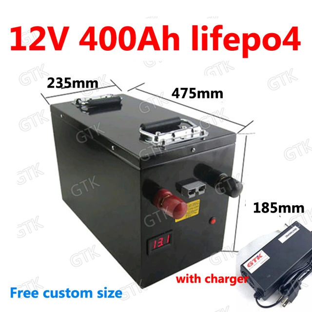 Waterproof 12.8V 12V 400AH Lifepo4 lithium battery for Golf Carts power  supply EV Solar Storage inverter boat + 20A charger - AliExpress