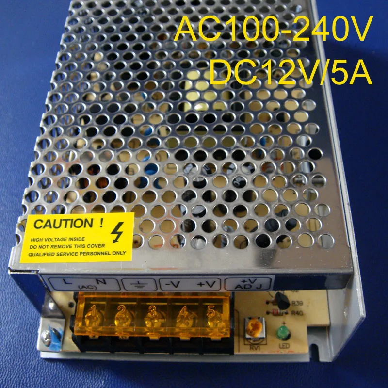 

High quality 12V 5A Switching Power Supply,60W led converter,5A 12V power supply,DC12V power adapter free shipping 5pcs/lot