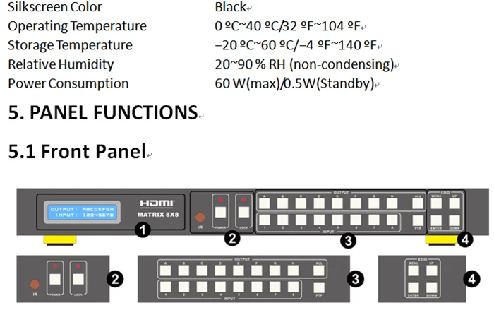 HDMI Matrix 8X8 8 in 8 Out и четырехполосный HDMI удлинитель 164ft/50m Поддержка 3d 1080p RS232 TCP/IP IRcontrol