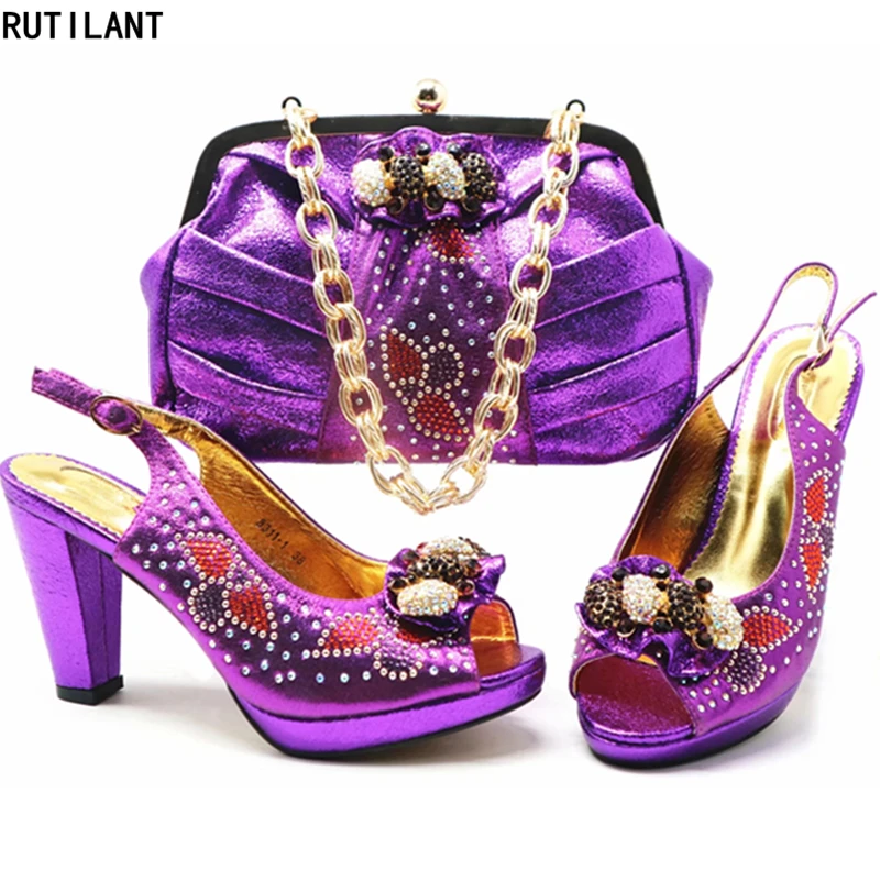 

Italian Ladies Shoes and Bags To Match Set African Sets 2019 Luxury Women Shoes for Wedding Nigerian Women Party Shoes and Bags