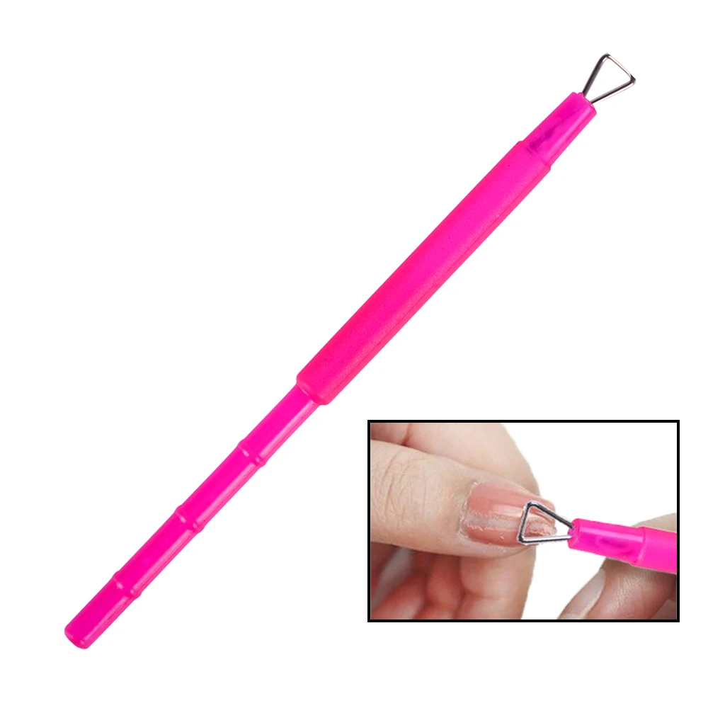 

1pc UV Gel Cleaner Pusher Remover Rod Nail Art Scrub Cuticle For Nails Stick Manicure Stainless Steel Nail Polishing Tools BE628