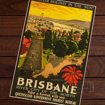 

NZ New Zealand Brisbane Maori Travel Retro Vintage Kraft Poster Canvas DIY Wall Sticker Home Bar Posters Decoration Gift