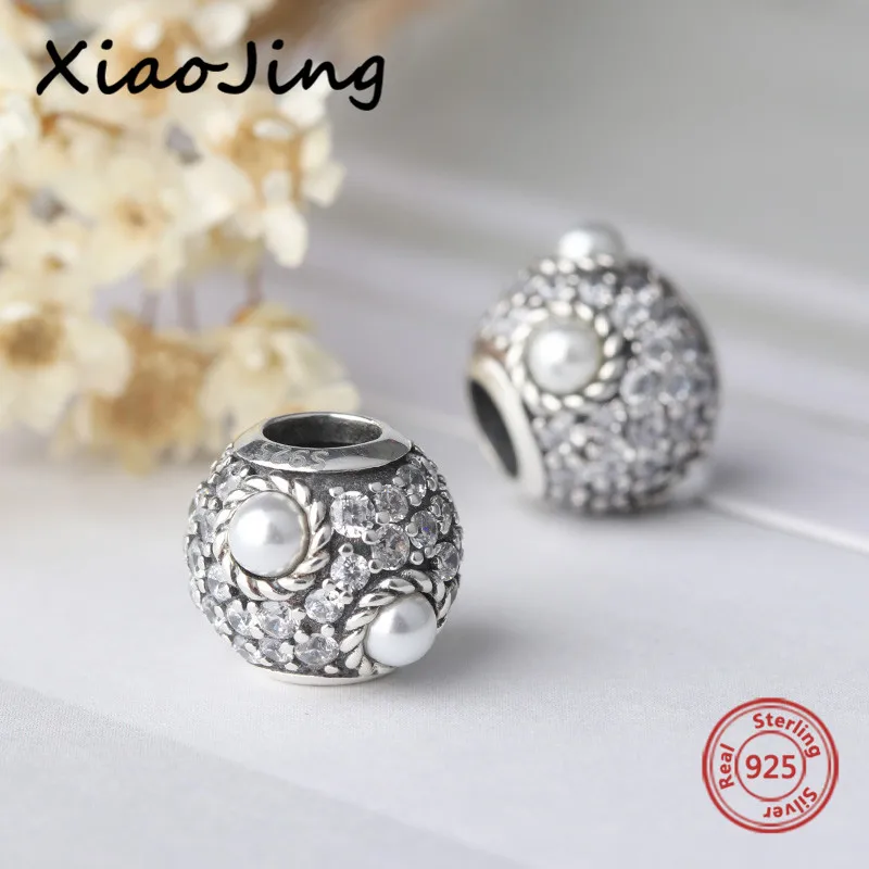 

Hot sale 100% 925 Sterling Silver charms pear and clear CZ Beads Fit European Bracelets Fashion beads DIY Jewelry making Gifts