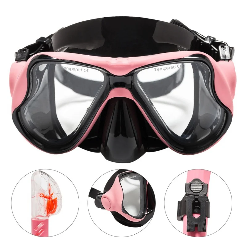 

Adult Anti-fog HD Silicone Diving Mask Goggles Breathing Tube Set Diving Equipment
