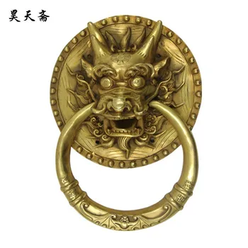 

[Haotian vegetarian] bronze copper door ring HTA-119 Chinese antique handle diameter 22.5CM