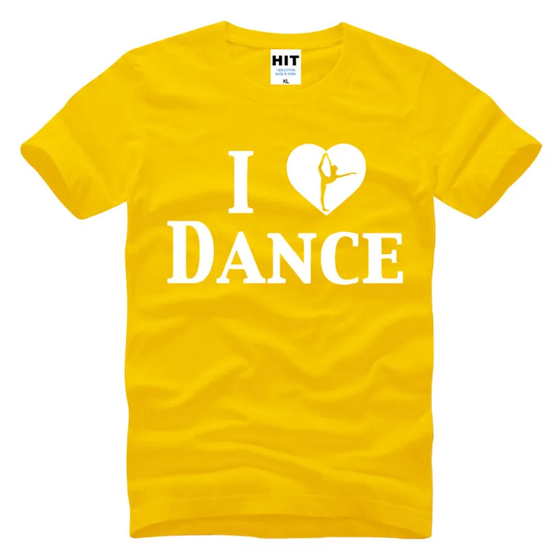 I Love Dance креативная Мужская футболка с принтом модная новинка 2016 хлопковая