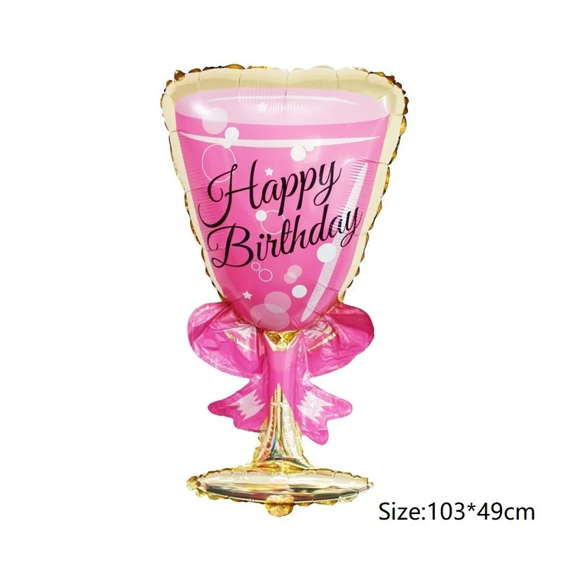 30 years old Happy Birthday Large Gold Crown Champagne Wine Bottle Cup Foil Balloon Birthday Party Wedding Decoration - Цвет: Оранжевый