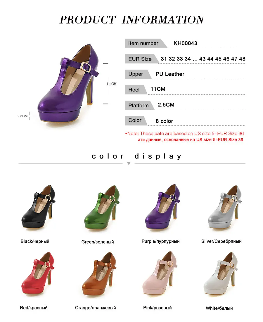 KemeKiss Size 31-48 2019 New Arrived Women High Heel Shoes Women Round Toe T Strap Platform Sexy Pumps Women OL Lades Footwear