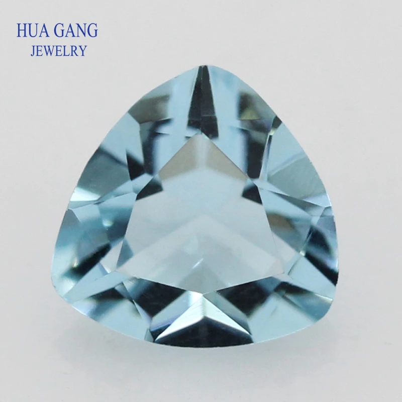 106# Blue Trillion Shape Princess Cut Loose Glass Beads Synthetic Gems For Jewelry Size 3x3~10x10mm Free Shipping | Украшения и