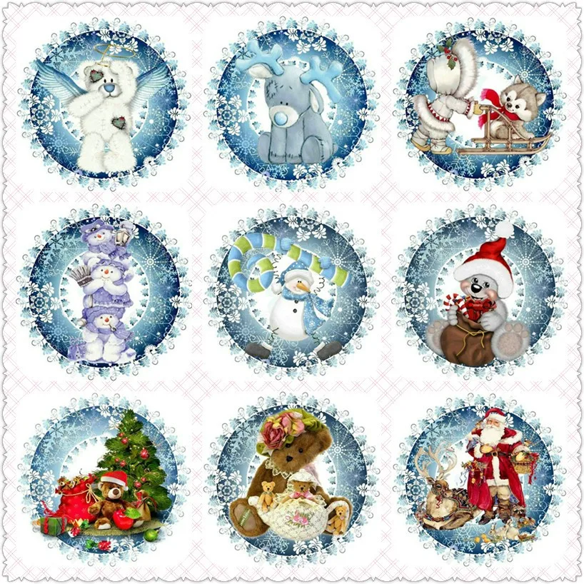 

ARTBACK 5d diy diamond painting bear, full square, round, cartoon diamond mosaic, diamond embroidery kids, winter snow, stickers