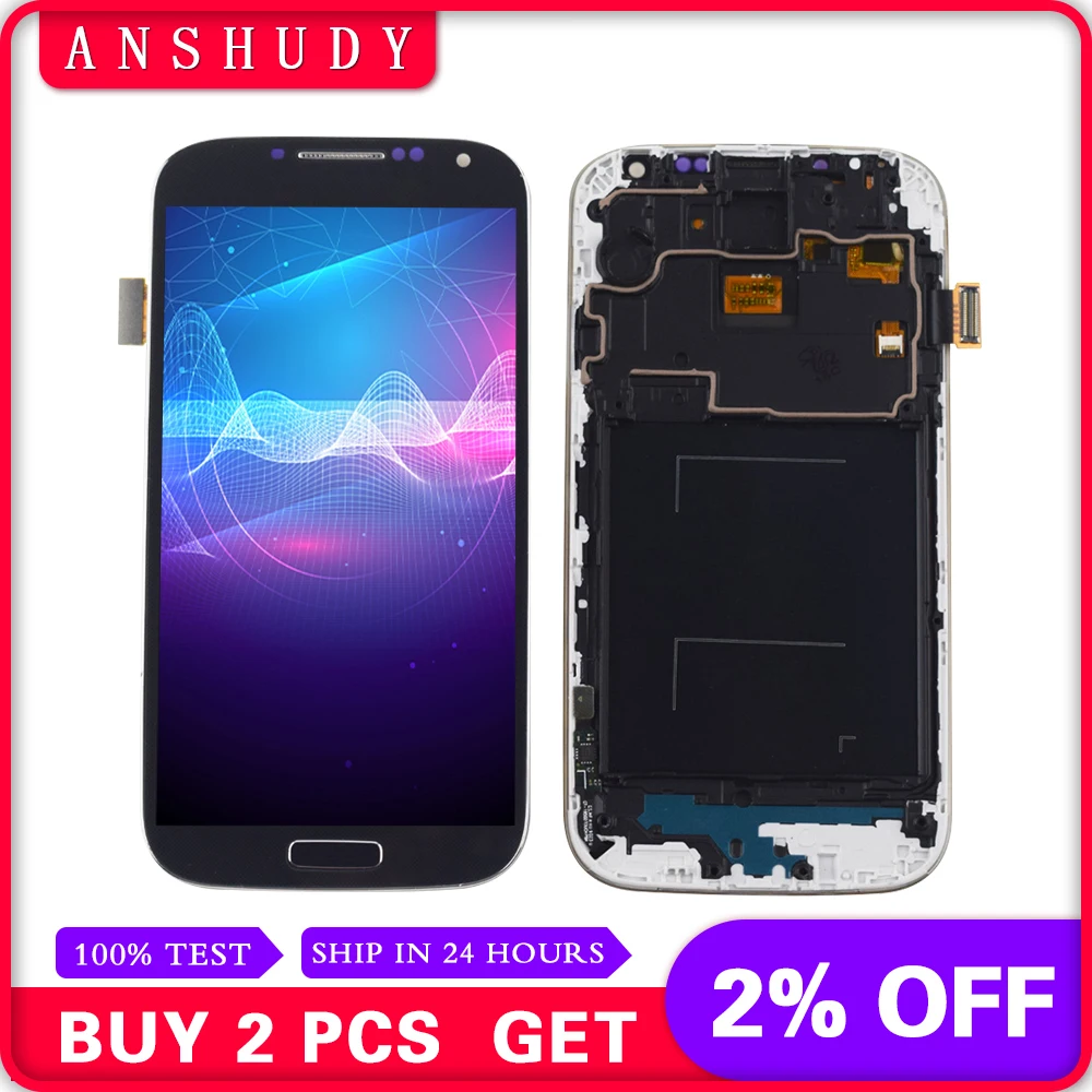 

For Samsung Galaxy S4 i9500 i9505 i337 919 720T L720 LCD Display Monitor + Touch Screen Digitizer Sensor Assembly + Frame