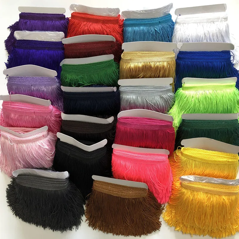 

9CM Poly Tassel Fringe Trim African Lace Per 10 Yards DIY Quilting for Patchwork Sewing Latin Dance Dress Accessories Handwork