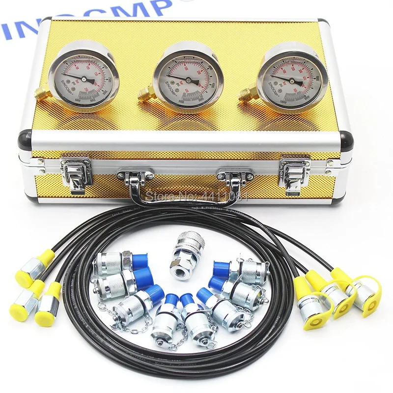 Excavator Hydraulic Pressure Gauge Test Kit, Diagnostic Tool 1 year warranty