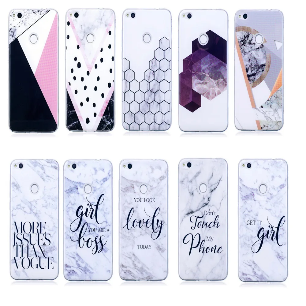 

Marbling Fashion Cartoon for Huawei P8 Lite 2017 / P9 Lite 2017 / Honor 8 Lite Phone Case Soft Silicone TPU Protection Phone Bag
