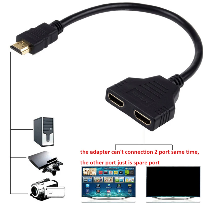 JCKEL 1080 وعاء مقسم الوصلات البينية متعددة الوسائط وعالية الوضوح (HDMI) 1 × 2 منافذ الذكور الإناث الجلاد مهايئ توزيع الفيديو التبديل كابل ل دفد هدتف ...