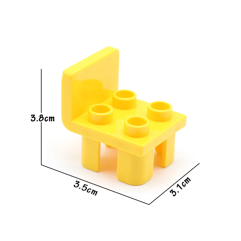 Большие строительные блоки, кубики, фигурки для дома, кухонные принадлежности, совместимы с Duplos, детская игрушка DIY, большой гардероб, стул, подарок