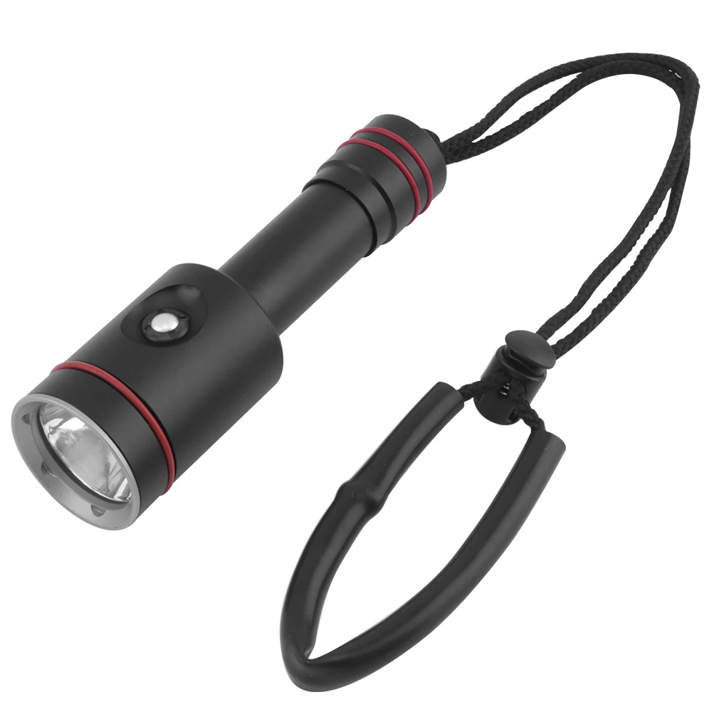 

BORUIT Portable LED XM-L2 Scuba Diving Flashlight Waterproof Underwater Torch Lanterna Rechargeable Light Lamp Outdoor Fishing