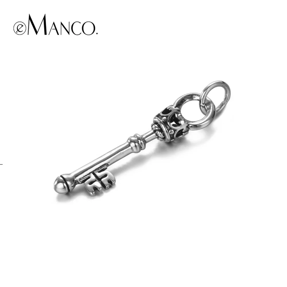 e-Manco 925 Sterling Silver Key Pendant Necklace Wholesale Romantic Crown Pendant New Arrival Best Gifts