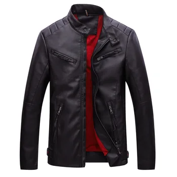 

New Winter Warm Plus Velvet Coat Casual Gentleman Leather Jacket Fashion Street Motorcycle Pull Leather Jacket Trend Male