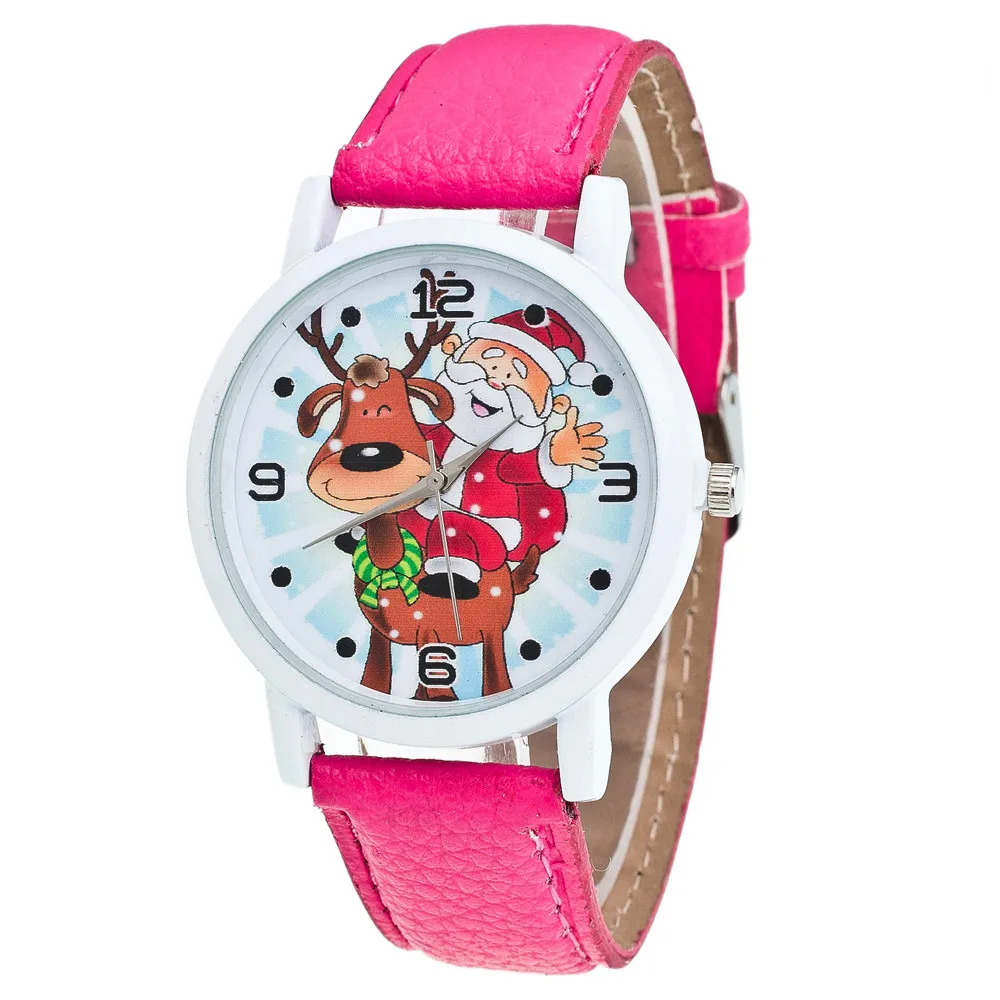 Minimalist Classic Quartz Watch Student Christmas Elderly Pattern Leather Band Analog Quartz wristwatch Casual simple Clock hour